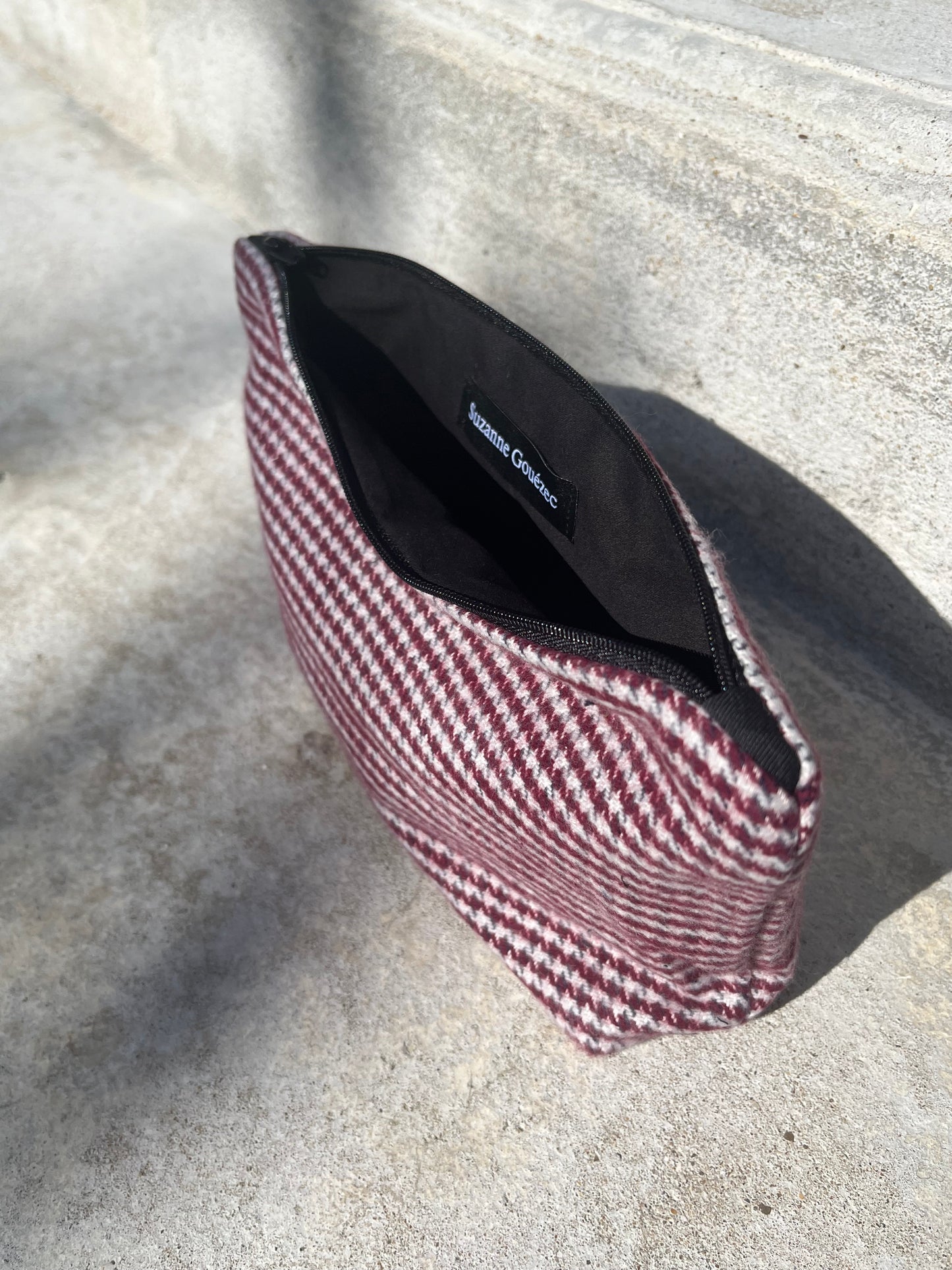Trousse pied poule rouge