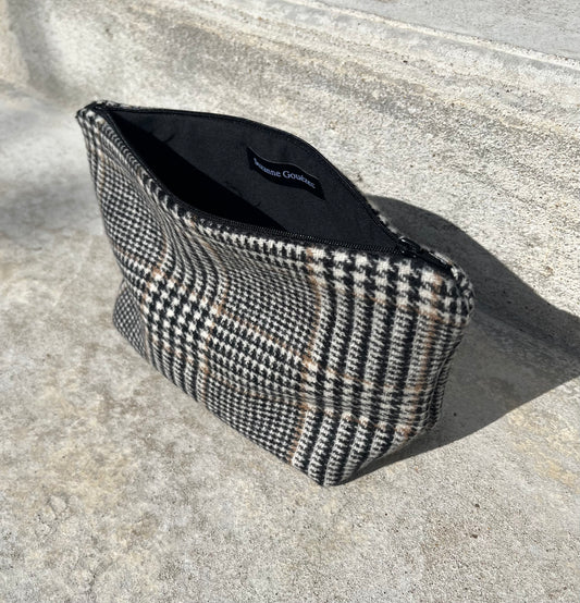 Trousse rayé noir et marron