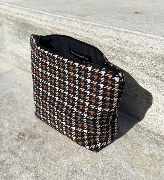 Trousse marron et rose